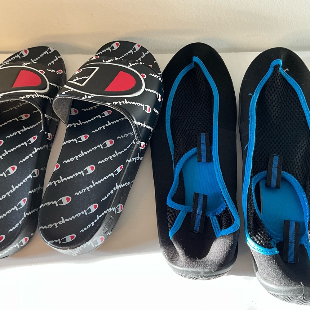 AUTHENTIC CHAMPION IPO WARPED FLIP FLOPS SIZE 11M + WATER SHOES